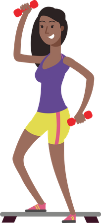 Young girl doing fitness workout  Illustration