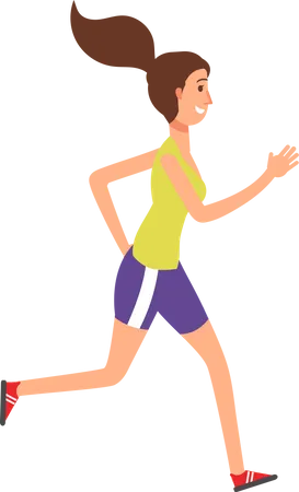 Young girl doing jogging  Illustration