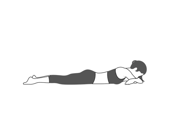 Young girl doing Makarasana  Illustration