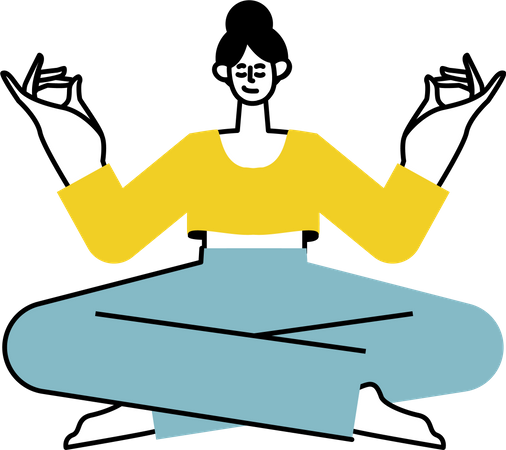 Young girl doing meditation yoga  Illustration