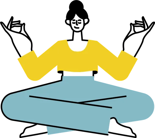 Young girl doing meditation yoga  Illustration