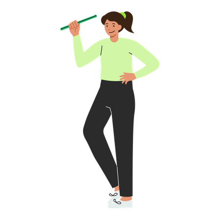 Young Girl doing poundfit workout  Illustration