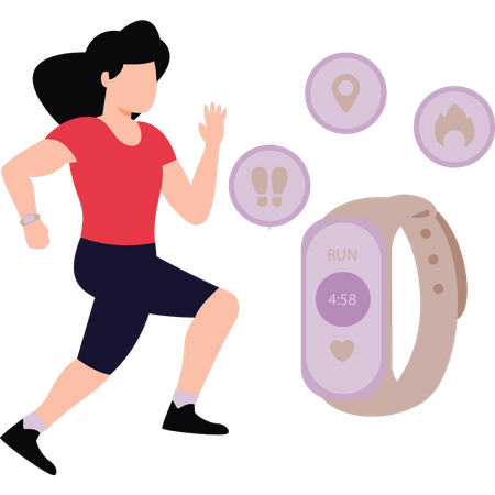 Young girl doing running exercise  Illustration