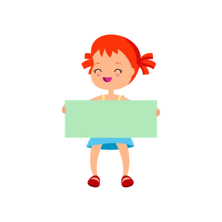 Happy Kids With Paper Cards And Banners Cartoon Children Holding Blank Signs Vector Set Boy And Girl With White Empty Banners Illustration Illustration