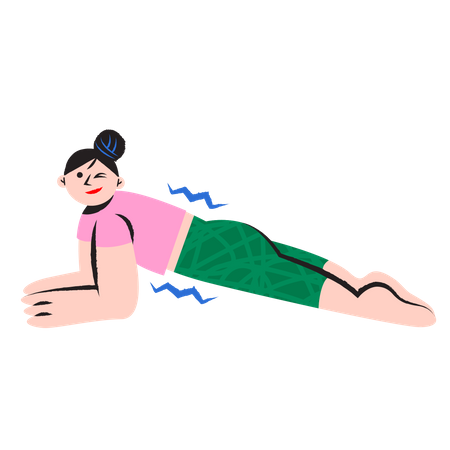 Young Girl doing stretching  イラスト