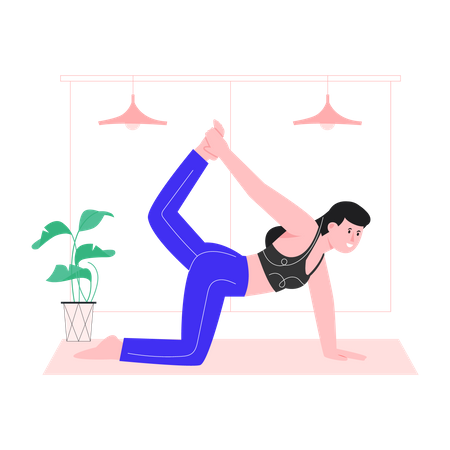 Young Girl doing stretching  Illustration