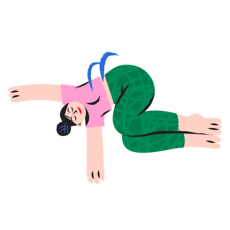 Young Girl doing yoga  イラスト