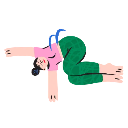 Young Girl doing yoga  Illustration