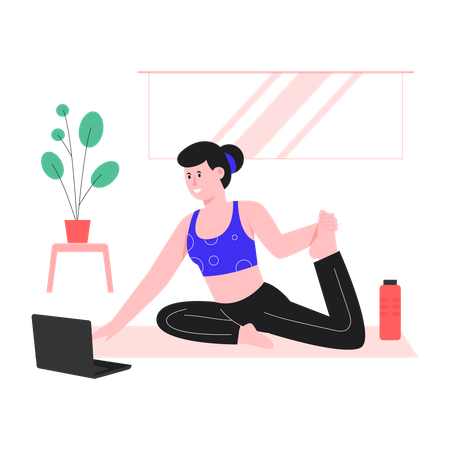 Young Girl doing yoga  Illustration