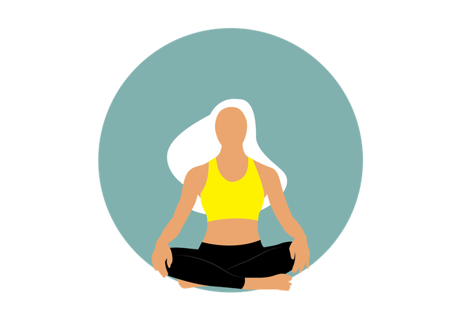 Young Girl doing yoga  Illustration