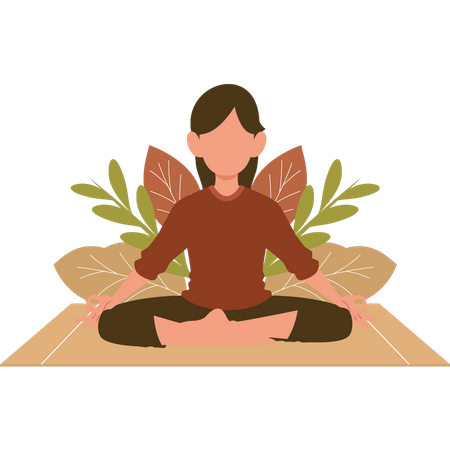 Young girl doing yoga  Illustration