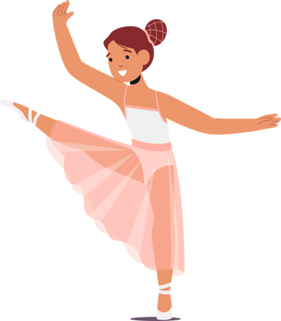 Young Girl Dressed In Tutu And Ballet Slippers  Illustration