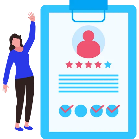 The Girl Gets A Star Rating Profile Illustration