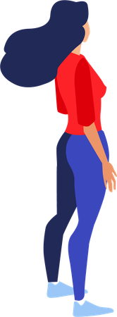 Young girl giving standing pose  Illustration