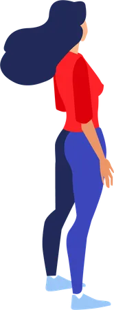 Young girl giving standing pose  Illustration