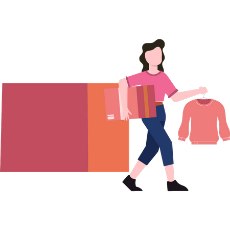 Young girl going for donation  Illustration