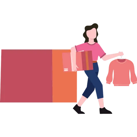 Young girl going for donation  Illustration