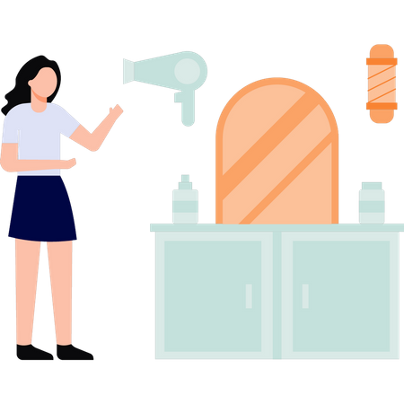 Young girl has beautician business  Illustration