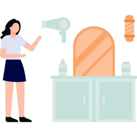 Young girl has beautician business  Illustration