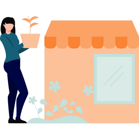 Young girl has farming business  イラスト