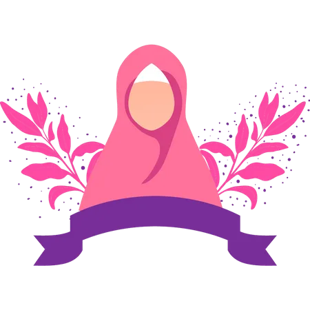Young girl in hijab  Illustration