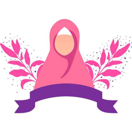 Young girl in hijab  Illustration