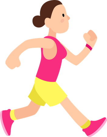 Young girl in sports wear running  Illustration