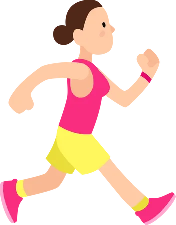 Young girl in sports wear running  Illustration