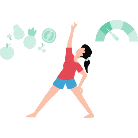 The Girl Is Exercising Illustration