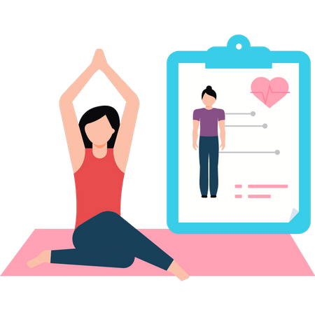 Young girl is doing yoga  Illustration