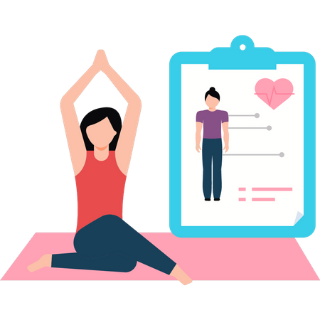 Young girl is doing yoga  Illustration