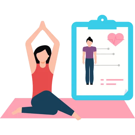 Young girl is doing yoga  Illustration