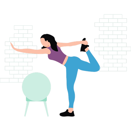 Young girl is exercising  Illustration