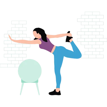 Young girl is exercising  Illustration