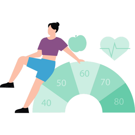 Young girl is exercising to lose weight  Illustration