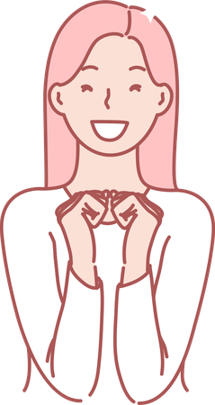 Young girl is smiling  Illustration