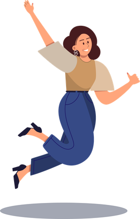 Young girl jumping  Illustration