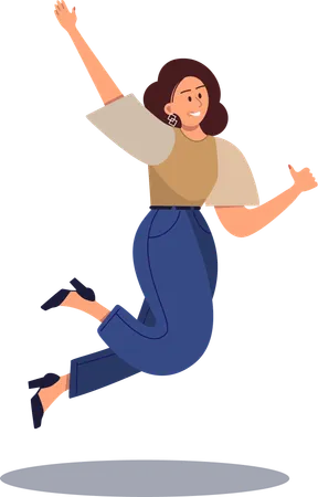 Young girl jumping  Illustration