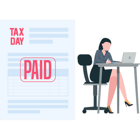 Young girl paid tax  Illustration