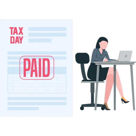 Young girl paid tax  Illustration