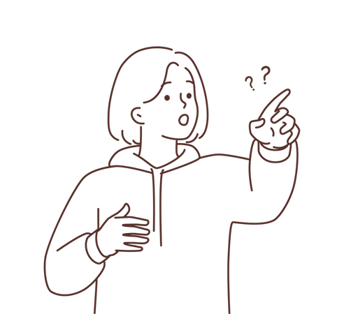 Young girl pointing something  Illustration