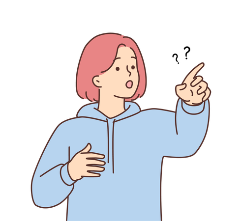 Young girl pointing something  Illustration