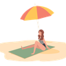 illustration for relaxing on beach