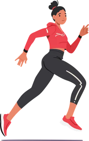 Young Girl Runner Athlete Character Determined And Swift  Illustration