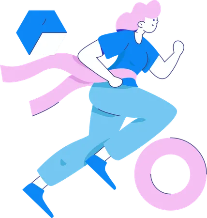 Young Girl runner  Illustration