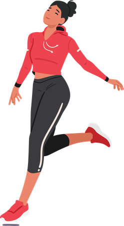 Young Girl Runner with her relentless spirit  Illustration