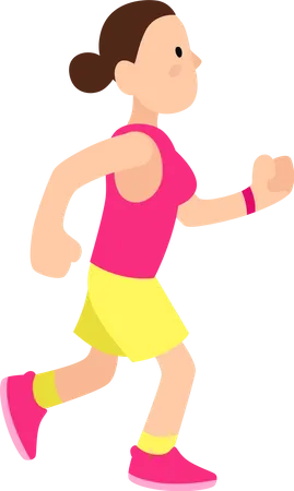 Young girl running Illustration