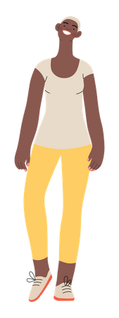 Young girl standing Illustration