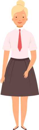 Young girl standing  Illustration