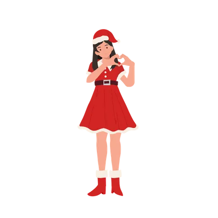 Smiling Young Woman In Santa Claus Costume Beautiful Girl In Santa Claus Outfit Festive Holiday Illustration Illustration